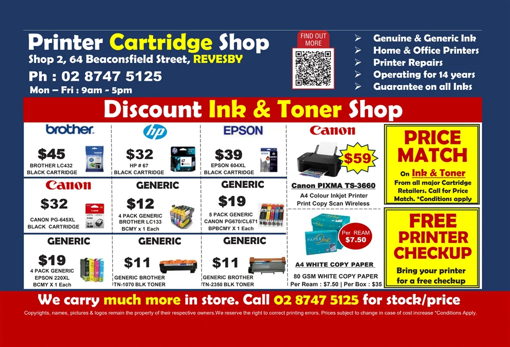 Printer Cartridge Revesby